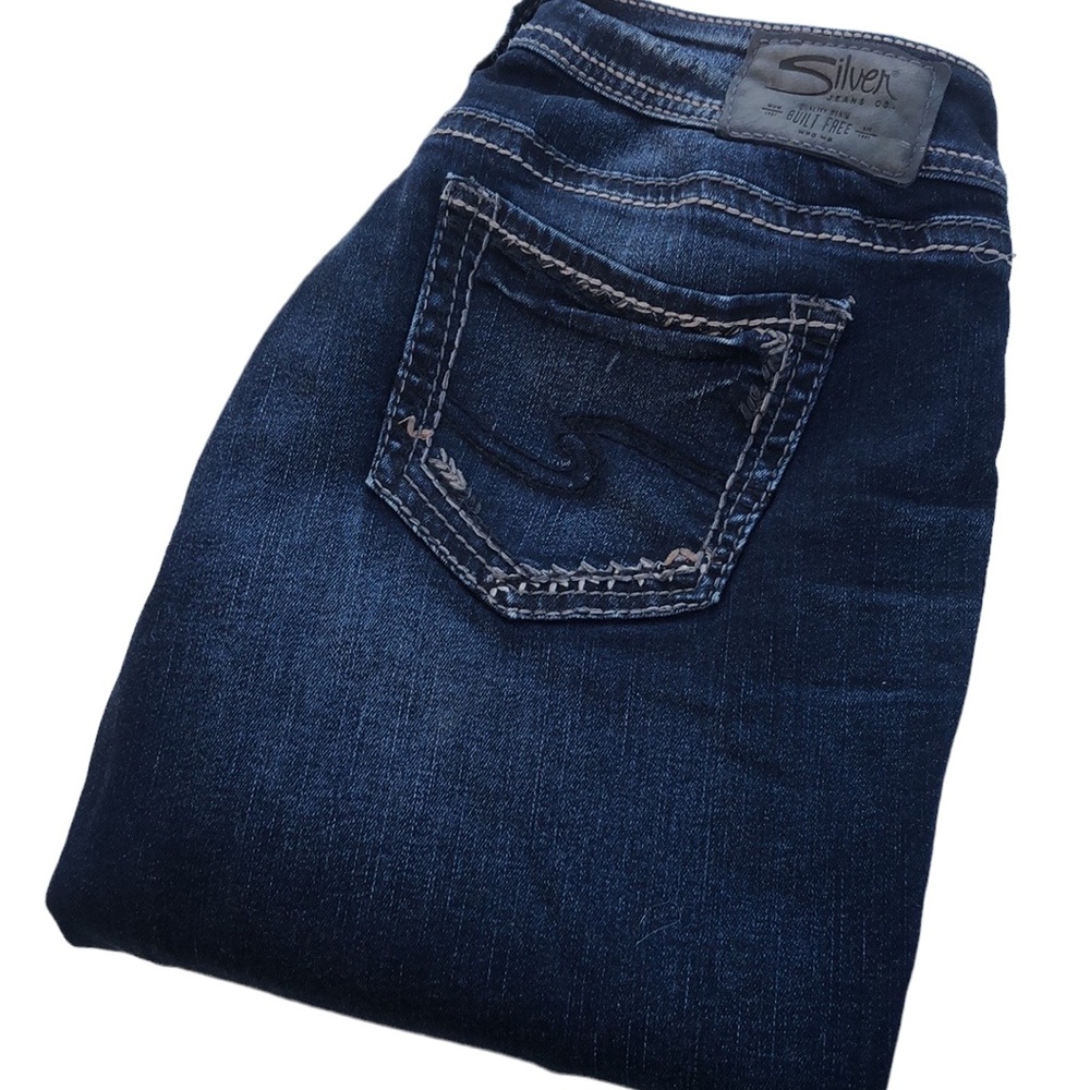 VINTAGE SILVER SUKI MID SLIM BOOT JEANS 29x31 EMBROIDERED POCKETS 😎